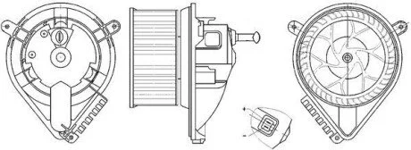 Моторчик печки MB Sprinter/VW LT 96-06 (8322) MAHLE / KNECHT AB 271 000S