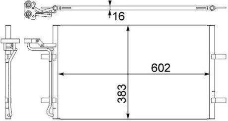 Конденсатор кондиціонера VOLVO C30, C70 II, S40 II, V50 1.6-2.0D 12.03-12.12 MAHLE / KNECHT AC410001S