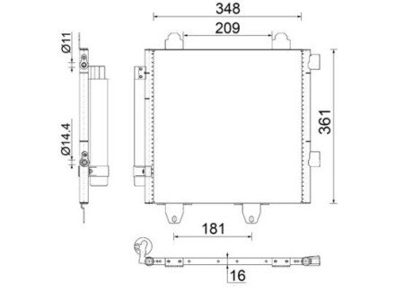 Радіатор кондиціонера CITROEN C1/107/AYGO 1,0 05- MAHLE / KNECHT AC459001S