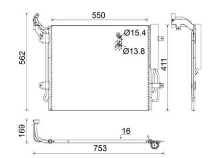 Радіатор кондиціонера MAHLE / KNECHT AC 849 000S