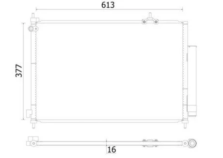 Конденсатор кондиціонера (з осушувачем) HONDA CR-V II 2.2D 02.05-09.06 MAHLE / KNECHT AC927000S
