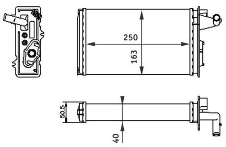 Радіатор пічки ALFA ROMEO 145, 146, 155, 164, GTV, SPIDER, FIAT COUPE, CROMA, TEMPRA, TIPO, LANCIA DEDRA, DELTA II, THEMA 1.1-3.0 11.84-10.05 MAHLE / KNECHT AH 141 000S
