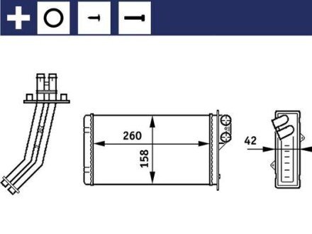 Радіатор пічки MAHLE / KNECHT AH 156 000S