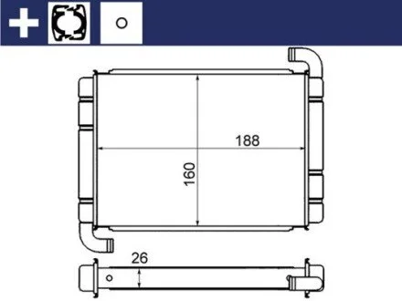 NAGRZEWNICA OPEL CORSA D, GRANDE PUNTO 05- MAHLE / KNECHT AH9000S