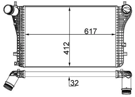 Радіатор інтеркулера A3/Octavia/Caddy/Golf 1.6D-2.0 03- MAHLE / KNECHT CI 207 000S