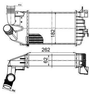 Інтеркулер OPEL ASTRA H, ASTRA H GTC, ASTRA H/KOMBI, ZAFIRA B, ZAFIRA B/MINIVAN 1.3D/1.7D/1.9D 03.04-04.15 MAHLE / KNECHT CI510000S