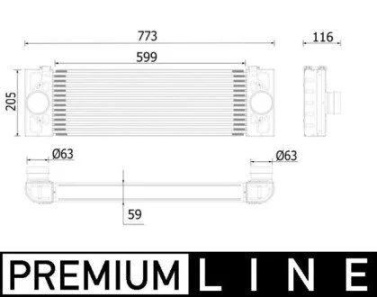 Інтеркулєр FORD Transit \'\'2.2TDCI \'\'11-14 MAHLE / KNECHT CI543000P