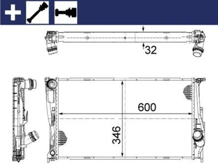 CHЭODNICA BMW 1/3 E81/E90 04- MAHLE / KNECHT CR1083000S