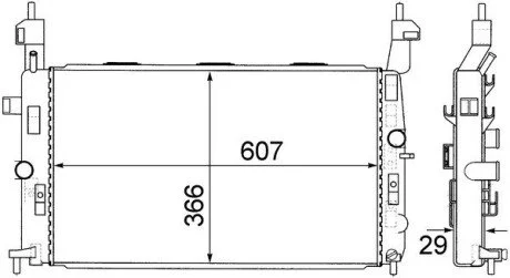 Радіатор 366 mm OPEL MAHLE / KNECHT CR1498000S