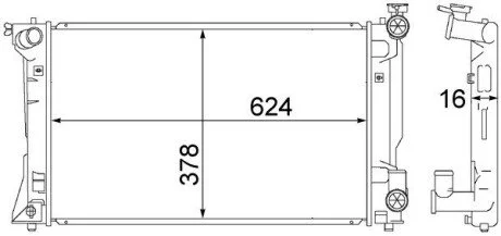 Радіатор двигуна (мкпп) TOYOTA AVENSIS 2.0 03.03-11.08 MAHLE / KNECHT CR1529000S
