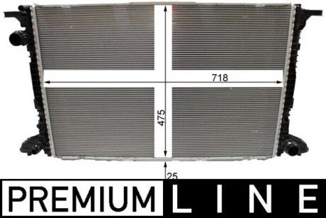Радіатор двигуна AUDI A4 ALLROAD B9, A4 B9, A5, A6 ALLROAD C8, A6 C8, A7, A8 D5, Q5, Q7 2.0H-3.0DH 01.15- MAHLE / KNECHT CR2180000P