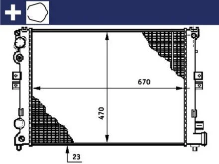 Радіатор охолодження Fiat Scudo/Citroen Jumpy 1.9D/TD-2.0 MAHLE / KNECHT CR592000S (фото 1)