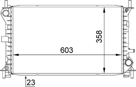 Радіатор двигуна (мкпп) FORD FOCUS I, FOCUS I/KOMBI, KA 1.3-1.8LPG 09.96-11.08 MAHLE / KNECHT CR627000S