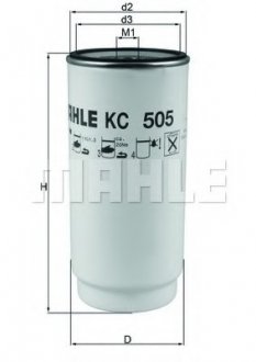 Фільтр палива / TRUCK KC 505D MERCEDES TRUCKS MAHLE / KNECHT KC505D (фото 1)