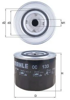 Масляный фильтр MAHLE / KNECHT OC133