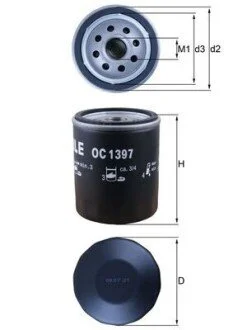 Фильтр масляный PSA 2.0, 2.2 BlueHDI 15- (KNECHT-MAHLE) MAHLE / KNECHT OC1397