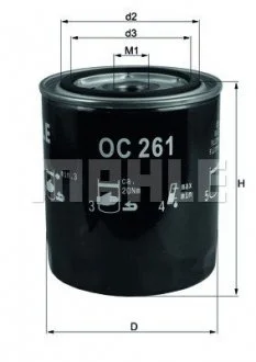 Фильтр масляный Mahle MAHLE / KNECHT OC261