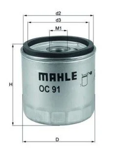 Фильтр масла MAHLE / KNECHT OC 91D1
