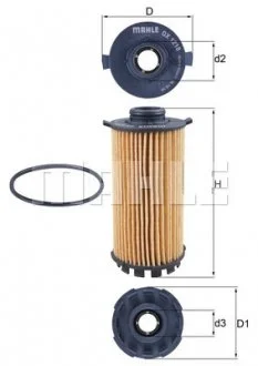 Фильтр масляный MAHLE / KNECHT OX1218D