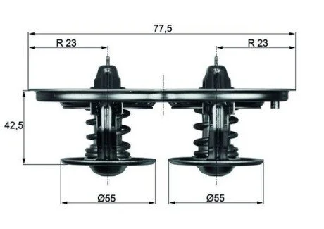 Термостат SAAB, SCANIA, TOYOTA MAHLE / KNECHT TX 32/1 D (фото 1)