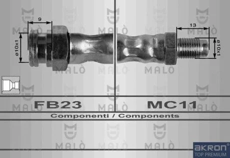 Шланг гальмівний MALO 8459