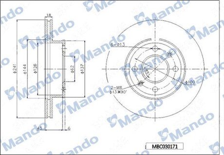 Диск гальмівної MANDO MBC030171