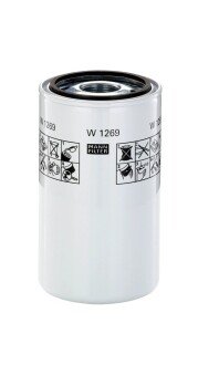 Фільтр, Гідравлічна система приводу робочого устаткування MANN W1269 (фото 1)