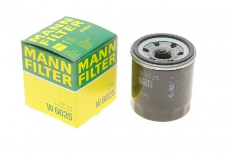 Фильтр масляный RENAULT DUSTER 1.6 Sce 15-, SCENIC III 2.0 09- (выр-во) MANN W6025 (фото 1)