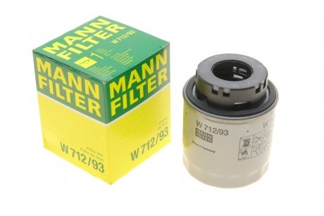 Фильтр масляный двигателя MANN W712/93 (фото 1)