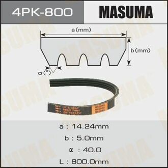 Ремінь поліклиновий MASUMA 4PK800 (фото 1)