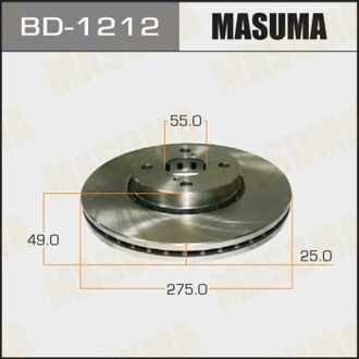 Диск тормозной front COROLLA/ CDE120, NDE120, ZZE12# [уп.2] MASUMA BD1212 (фото 1)