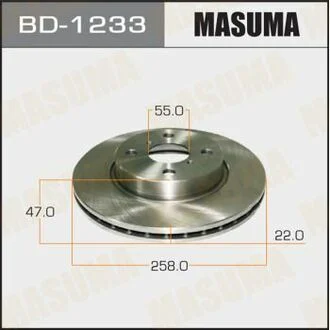 Диск тормозной front YARIS/ KSP130, NLP130, NSP130 [уп.2] MASUMA BD1233
