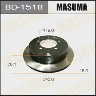 Тормозной диск задний. LAND CRUISER URJ202L MASUMA BD1518 (фото 1)