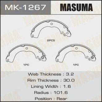 Колодки барабанные TIIDA JC11 (112) MASUMA MK1267 (фото 1)