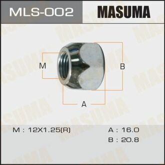 Гайка 12x1.25 под ключ=21мм MASUMA MLS002