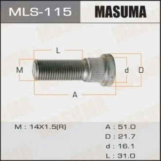 Шпилька колеса OEM 90942-02077 ToyotaTOYOTA LAND_CRUISER 200 MASUMA MLS115