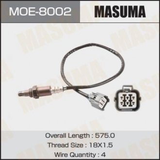 Датчик кислорода (лямбда-зонд) Subaru Forester (07-10), Legacy (03-09) MASUMA MOE8002 (фото 1)