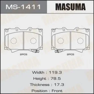 Колодка тормозная MASUMA MS1411