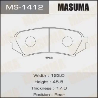 Колодка тормозная задн TOYOTA LAND_CRUISER 200 MASUMA MS1412