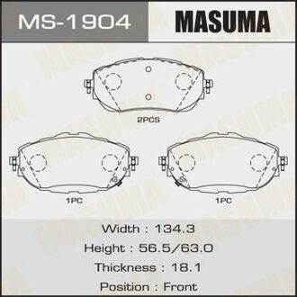 Тормозные колодки Auris/Corolla 2012-- MASUMA MS1904