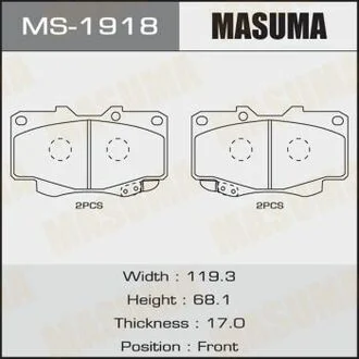 Колодки дискові HILUX/ KUN25L, 26L, 35L 2011- front (1/12) MASUMA MS1918