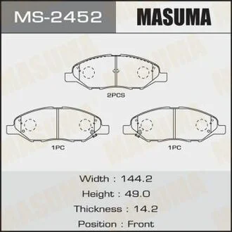 Колодка тормозная передняя Nissan Note (05-12), Tida (04-12) MASUMA MS2452