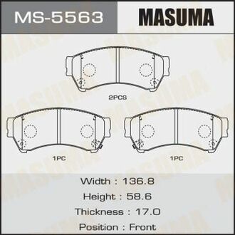 Колодка тормозная передняя Mazda 6 (07-12) MASUMA MS5563 (фото 1)