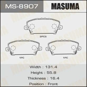 Колодки дискові CIVIC/ CIVIC HYBRID front (1/12) MASUMA MS8907 (фото 1)