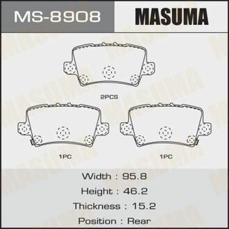 Колодки дискові CIVIC rear (1/12) MASUMA MS8908 (фото 1)