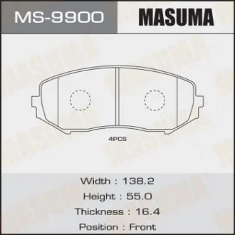Колодка тормозная MASUMA MS9900