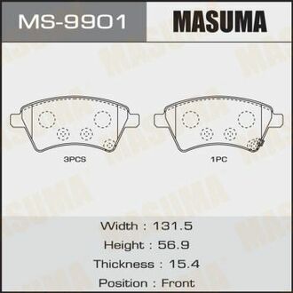 Тормозные колодки SUZUKI SX-4 06-. MASUMA MS9901