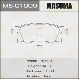 Колодки дисковые NX200/ ZGZ10L, ZGZ15L rear (1/12) MASUMA MSC1009