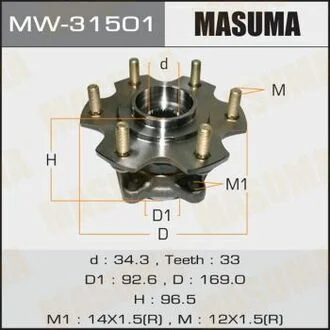 Ступица колеса заднего в сборе с подшипником Mitsubishi Pajero (06-) MASUMA MW31501