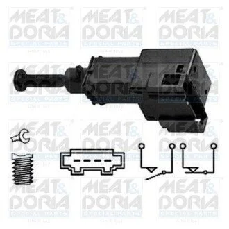 Вимикач світла гальма AUDI A2, A3, A8 D3, TT, PORSCHE CAYENNE, SEAT ALHAMBRA, AROSA, CORDOBA, CORDOBA VARIO, LEON, TOLEDO II, SKODA FABIA I, OCTAVIA I, OCTAVIA II, VW BORA, BORA I 09.95-12.13 MEAT&DORIA 35035